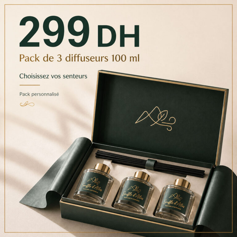 Pack Découverte Souffle d'Atlas — 3 Diffuseurs à Tiges au Choix